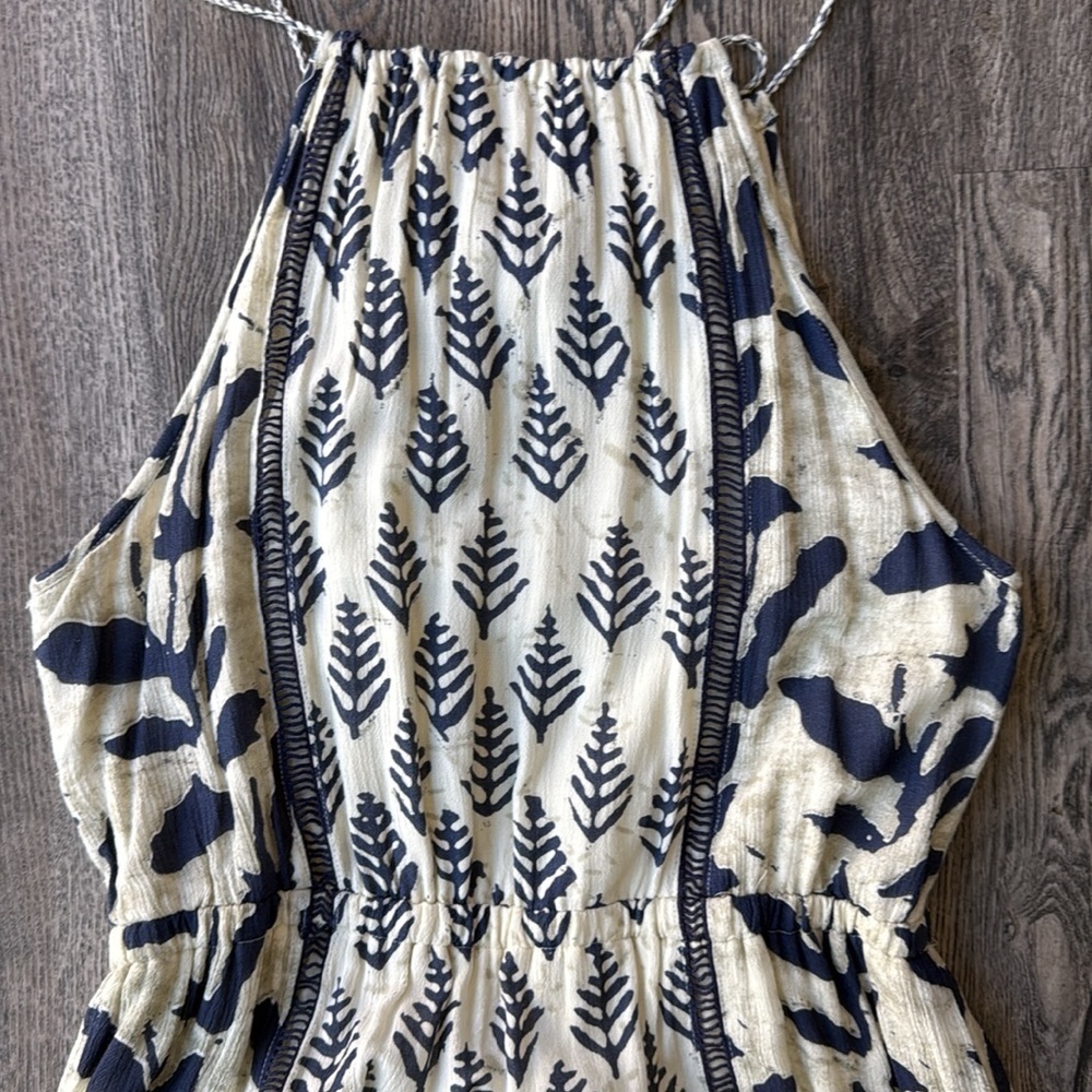 Philosophy Dress Blue and White Soledad Maxi Dress Size Medium Sleeveless - Picture 12 of 15